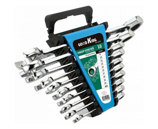 Набор комбинированных трещоточных ключей GOODKING 10 предметов TKK-10010 – изображение 6