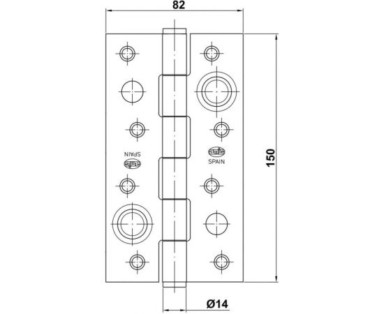 Противосъемная петля Amig покрытие латунь, лакированная, универсальная 565-150х80 LP – изображение 2