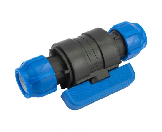 Шаровой кран VALFEX ПНД компрессионный цанга - цанга разборный 25x25 121001232525 – изображение 5