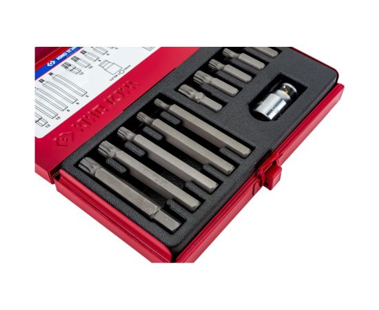 Набор вставок (бит) 10мм, SPLINE М5-М12, 11шт KING TONY 1011MQ – изображение 6