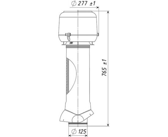 Вентиляционный выход Татполимер TP-85.125/160/700 темно-коричневый 52516 – изображение 2