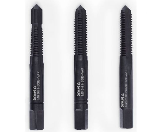 Ручные метчики GSR M6х1 HSSE-VAP DIN352 6H набор для нержавеющих сталей с поводковой цапфой 3 шт B00813190 – изображение 12