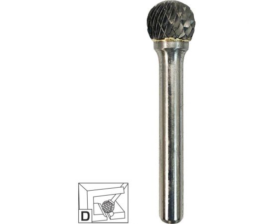 Бор-фреза твердосплавная №210 форма D, двойная заточка, 3х2х38 мм, хв-к 3 мм, пластиковый бокс Профоснастка 860430302380 – изображение 2