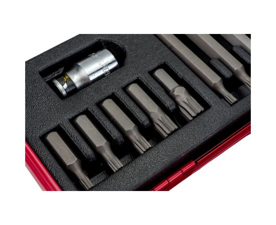 Набор вставок (бит) 10мм, SPLINE М5-М12, 11шт KING TONY 1011MQ – изображение 5