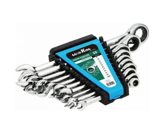 Набор комбинированных трещоточных ключей GOODKING 10 предметов TKK-10010 – изображение 4