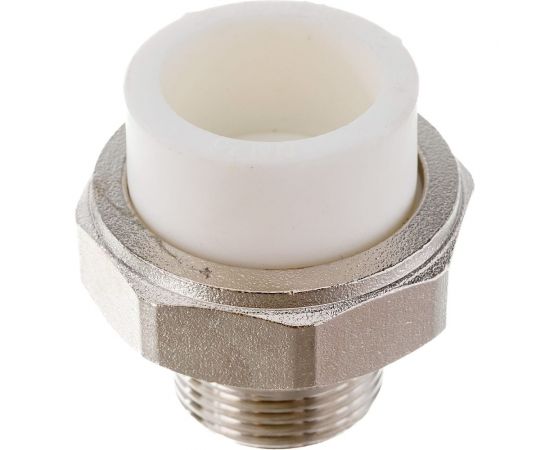 Разъемная муфта PPRC MeerPlast Дн25х20 Ру25 белая наружная резьба D200-00497 – изображение 2