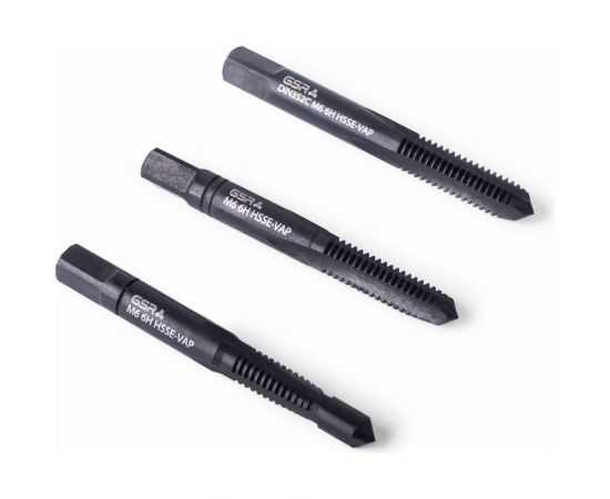 Ручные метчики GSR M6х1 HSSE-VAP DIN352 6H набор для нержавеющих сталей с поводковой цапфой 3 шт B00813190 – изображение 5