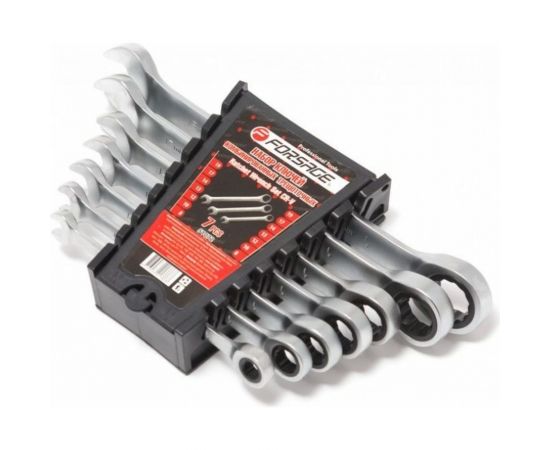 Набор комбинированных ключей Forsage трещоточные, 7 пр, в пластиковом держателе F-51072 