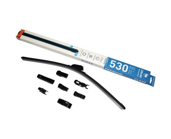 Щетка стеклоочистителя всесезонная бескаркасная SUPER FLEX PREMIUM 21""/530 мм, 8 адаптеров в комплекте Climair CL530 