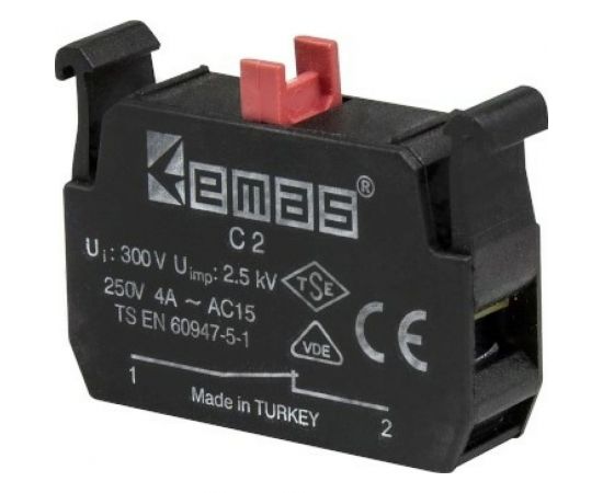 Блок-контакт Emas Стоп, 1НЗ, серия C, 250В AC, 4А C2 