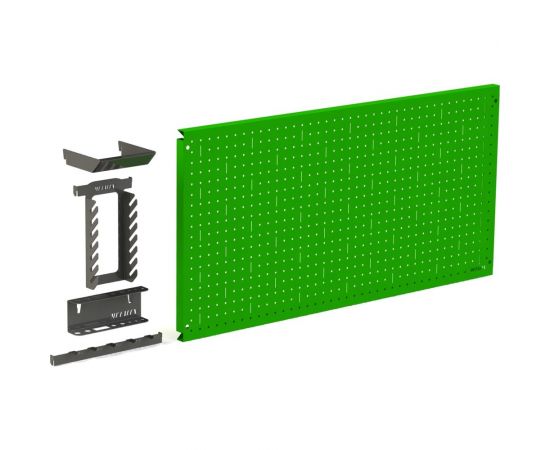 Металлическая перфопанель ООО Металекс Metalex 600x1400 зелёная с комплектом аксессуаров PRZA60140 
