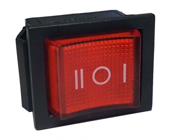 Клавиша Nord-Yada 250V 16А красная с подсветкой (6 контактов) ON-ON 905456 