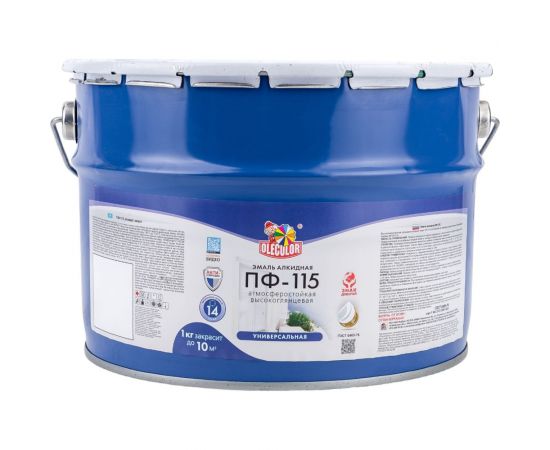 Эмаль OLECOLOR ПФ-115 зеленый, 10 кг 4300005176 