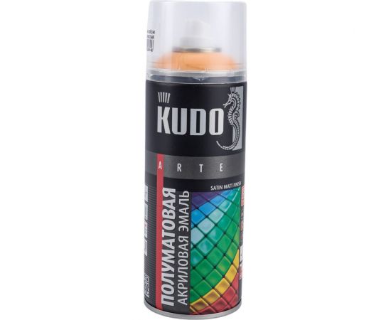 Аэрозольная краска в баллончике KUDO быстросохнущая акриловая универсальная полуматовая SATIN RAL 1034 абрикосовая KU-0A1034 – изображение 4