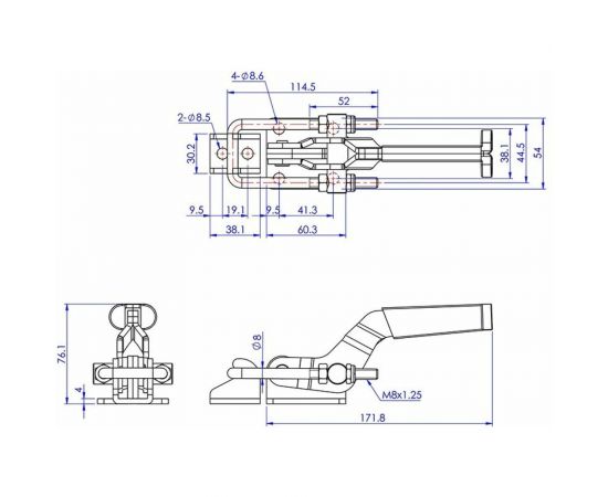 Защелка WOODWORK с блокировкой, усилие 900 кг GH-40341 – изображение 5