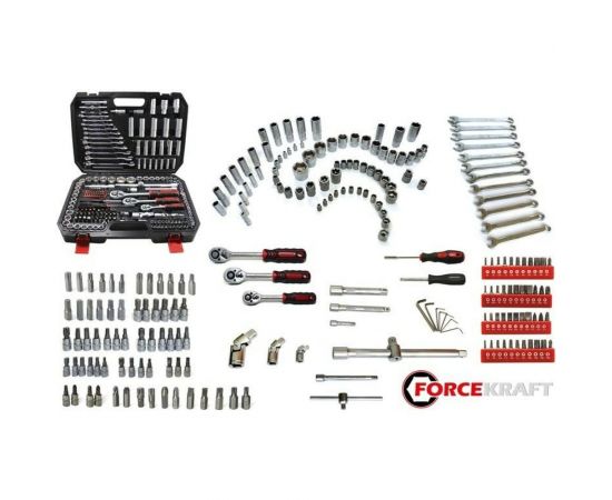 Набор инструментов FORCEKRAFT 216 пр. 1/4, 3/8, 1/2 6гр., 4-32 мм 50468 FK-38841New – изображение 4