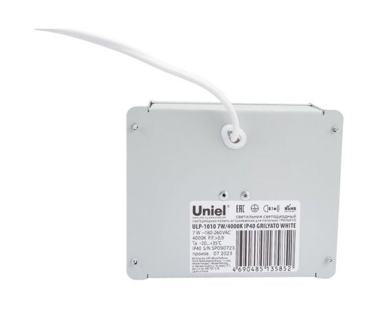 Светодиодный потолочный встраиваемый светильник Uniel ULP-1010 7W, 4000К, IP40, GRILYATO WHITE UL-00007426 – изображение 4