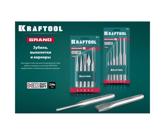 Набор зубил и кернеров KRAFTOOL Grand-15 15 предметов 21075-H15 – изображение 3