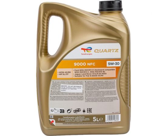 Масло для 4-х тактных двигателей TOTAL (11772) QUARTZ 9000 NFC 5W30, 5 л 213835 – изображение 2