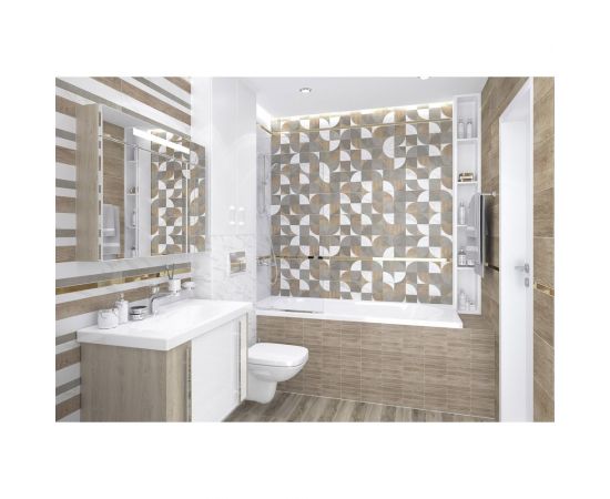 Керамическая настенная плитка LAPARET Arctic полоски, 20x60 см, 1.2 кв.м, 10 плиток в упаковке х9999278885 – изображение 3