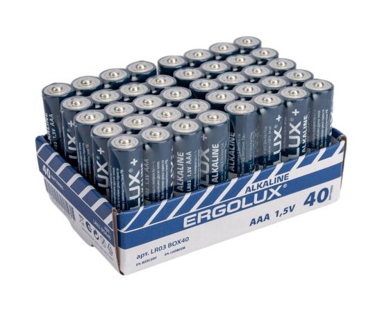 Батарейка Ergolux LR03 Alkaline BOX40 (ПРОМО, LR03 BOX40,1.5В) 14672 