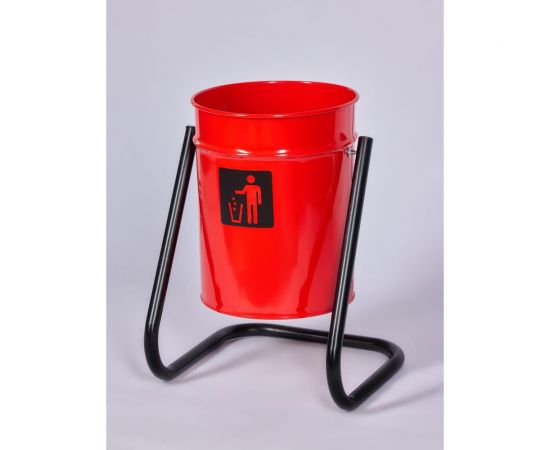 Уличная урна ПРОФМЕТСТИЛЬ металл, красная Арт 403 
