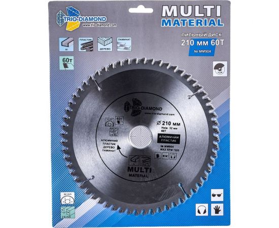 Диск пильный по мультиматериалам (210х32/30 мм; 60Т) TRIO-DIAMOND MM904 