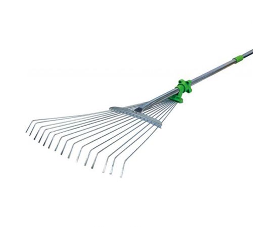 Веерные регулируемые алюминиевые грабли DON GAZON 15 плоских зуба, 110-168 см 220502 