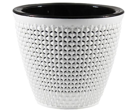 Кашпо bmc Ротанг белый/чёрный, 15.5х17 см, 1.6 л КШ6474 057620 