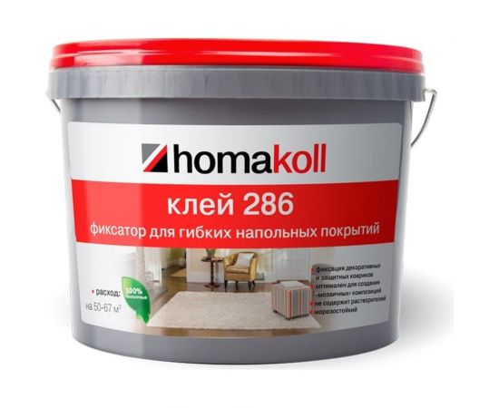 Клей Homakoll Фиксация 286, морозостойкий, 150-200 г/м2, 10 кг 99626 