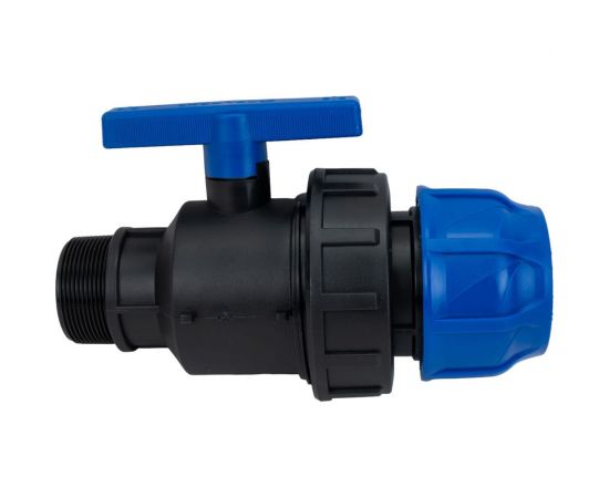 Шаровой кран VALFEX ПНД компрессионный цанга - наружная резьба, разборный 63x2"" 1210012663200 