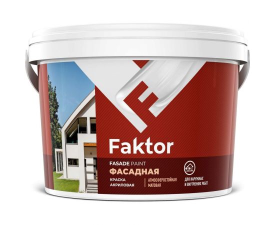 Акриловая краска ЯРОСЛАВСКИЕ КРАСКИ FAKTOR для фасадов белая, ведро 2,5 кг О05365 