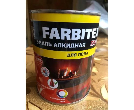 Алкидная эмаль FARBITEX ПФ-266 светлый орех, 0.8 кг 4300011425 – изображение 3