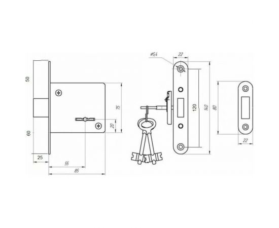 Врезной замок СКОБЯНОЙ ЗВ8-4 008846 – изображение 2