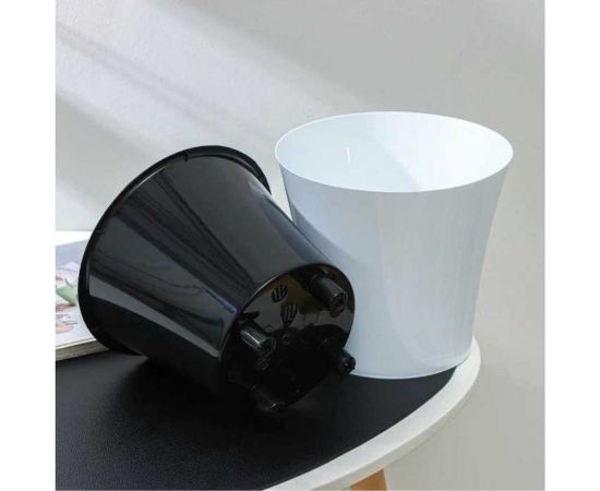 Горшок SANTINO АРТЕ 3.5 л, 19.5х17.5 см, белый/чёрный 049110 – изображение 5