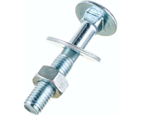Болт Стройметиз М8х50 DIN 603 с гайкой DIN 934 и шайбой DIN 9021, цинк уп. 4 шт. 3180151 – изображение 4