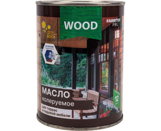 Колеруемое масло для террас и садовой мебели FARBITEX (дуб; 0.9 л) 4300005047 – изображение 6