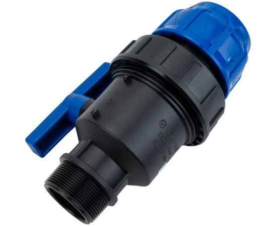 Шаровой кран VALFEX ПНД компрессионный цанга - наружная резьба, разборный 63x2"" 1210012663200 – изображение 4