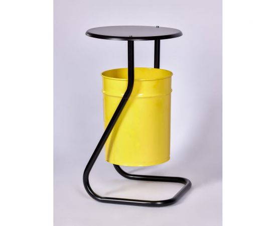 Уличная урна ПРОФМЕТСТИЛЬ металл, желтая, с крышкой Арт 501 – изображение 2