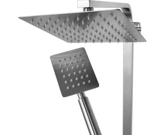 Душевая стойка со смесителем, квадратным тропическим душем и лейкой WISENT W3506А – изображение 8