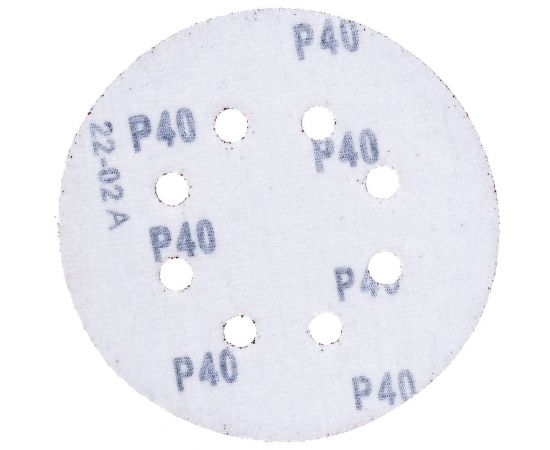 Шлифлист круглый 10 шт, 125 мм, Р40, 8 отверстий ВОЛАТ 80010-40 – изображение 2