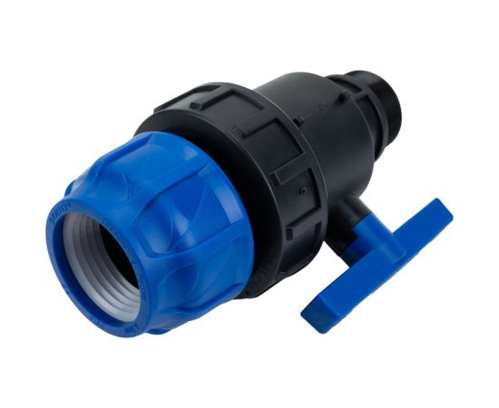 Шаровой кран VALFEX ПНД компрессионный цанга - наружная резьба, разборный 63x2"" 1210012663200 – изображение 3