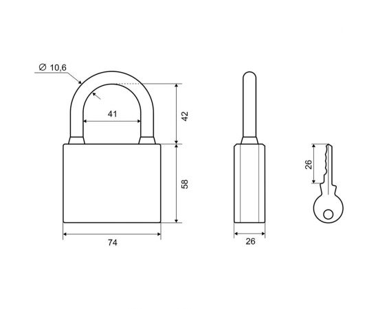Навесной замок Palladium 303F-75 00009267 – изображение 2