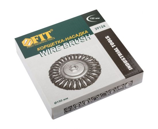 Корщетка-колесо 150 мм, гайка М14, стальная витая проволока FIT 39124 – изображение 2