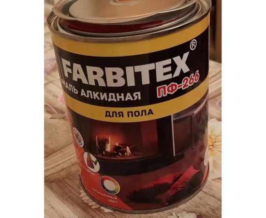 Алкидная эмаль FARBITEX ПФ-266 светлый орех, 0.8 кг 4300011425 – изображение 2