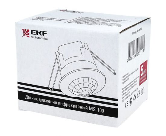 ИК датчик движения EKF встраиваемый 1200Вт 360гр. до 6м IP20 PROxima SQdd-ms-100 dd-ms-100 – изображение 2