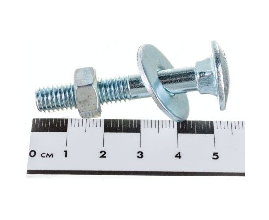Болт Стройметиз М8х50 DIN 603 с гайкой DIN 934 и шайбой DIN 9021, цинк уп. 4 шт. 3180151 – изображение 2