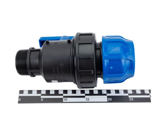 Шаровой кран VALFEX ПНД компрессионный цанга - наружная резьба, разборный 63x2"" 1210012663200 – изображение 2