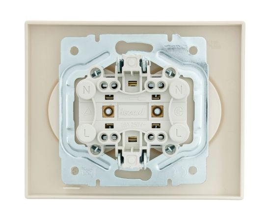 Двойная розетка Lezard VESNA без заземления, ПБТ, крем 742-0300-128B – изображение 3