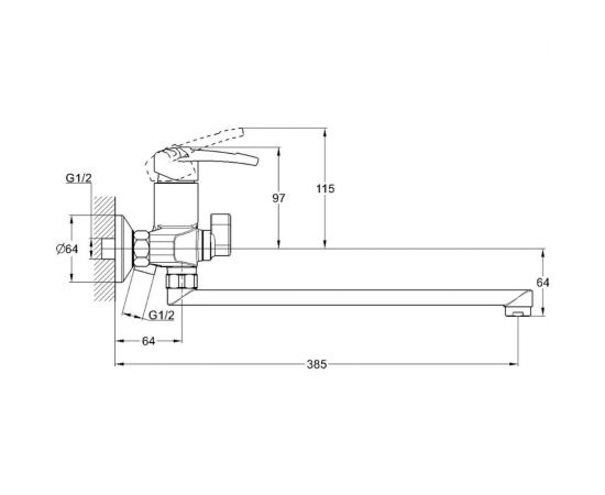 Смеситель для ванны и душа G-lauf с поворотным изливом 32 см и душевой лейкой, хром LWF7-A113 – изображение 3